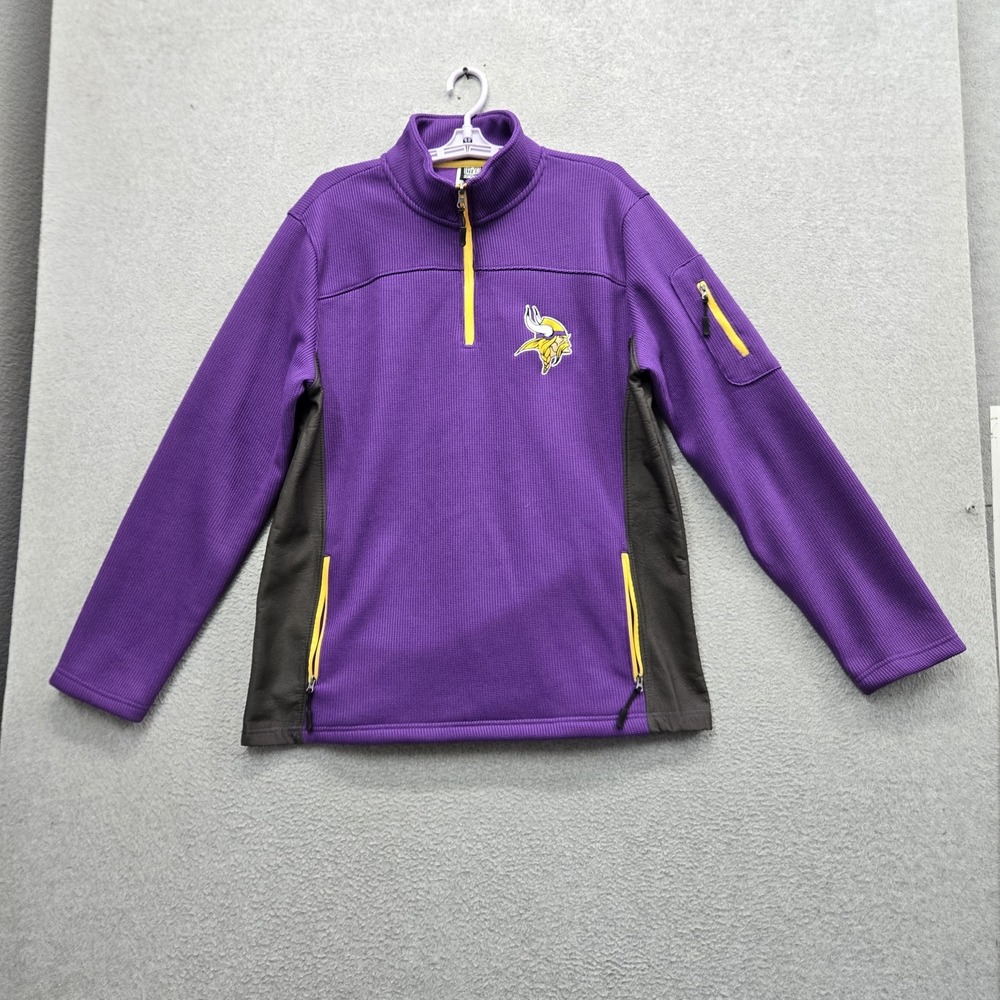 Minnesota Vikings Men Jacket M Purple Embroidered NFL Team Apparel Fleece
